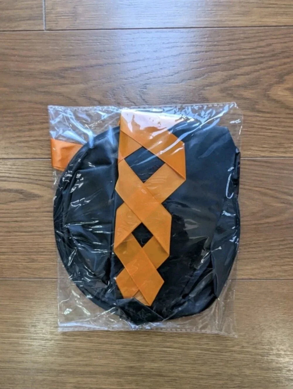 Witch Costume 4 Piece Set NIB Kids OSFM Orange Black Skirt Socks Hat Broom
